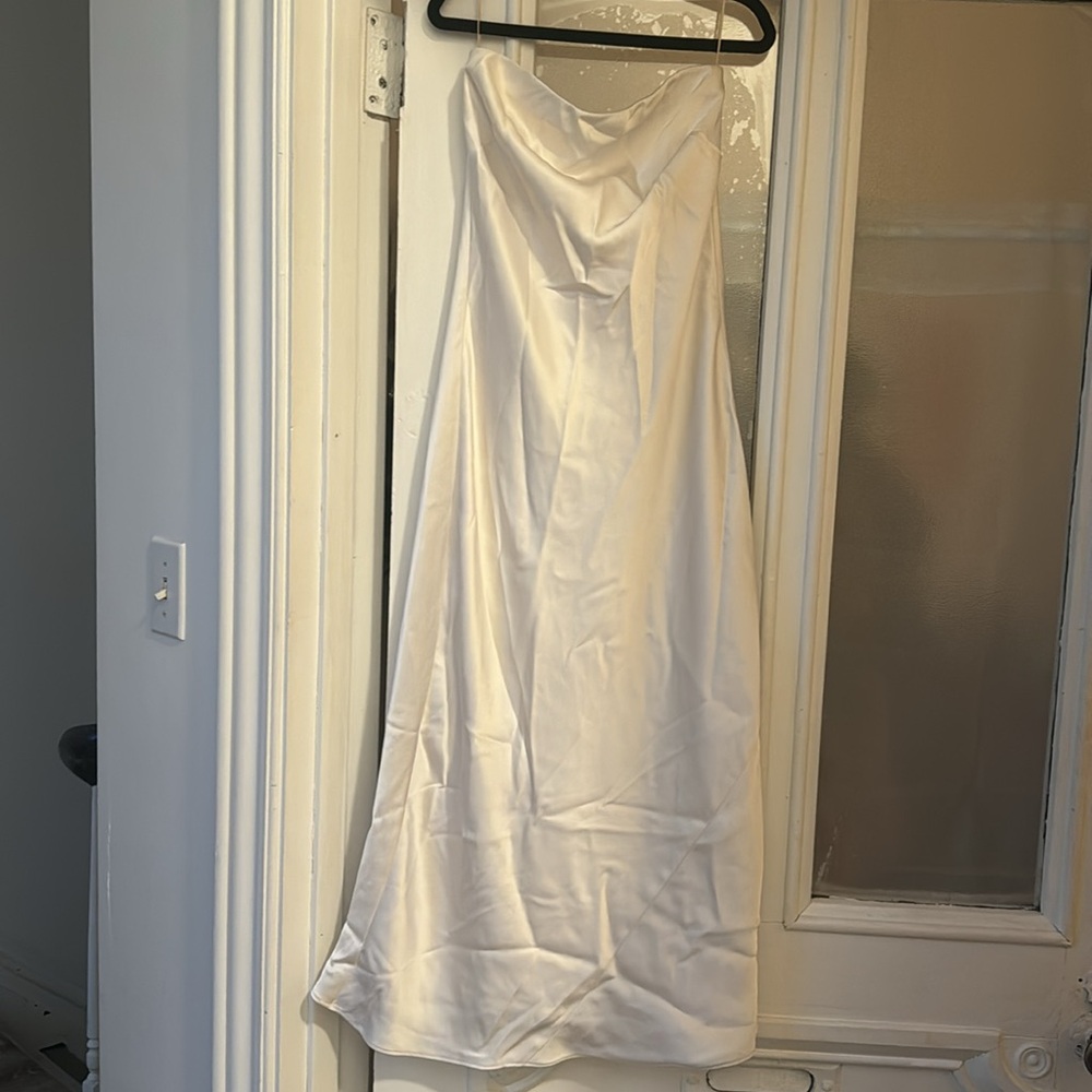 Aritzia White Satin Slip Maxi Dress - Picture 2 of 2